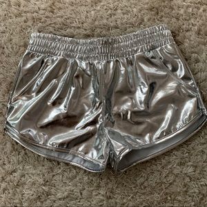 NWOT metallic silver shorts